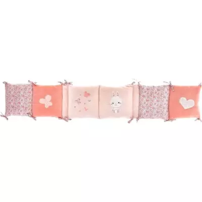 Tour de lit Lapinou rose - Microfibre 100% Polyester - Adaptable