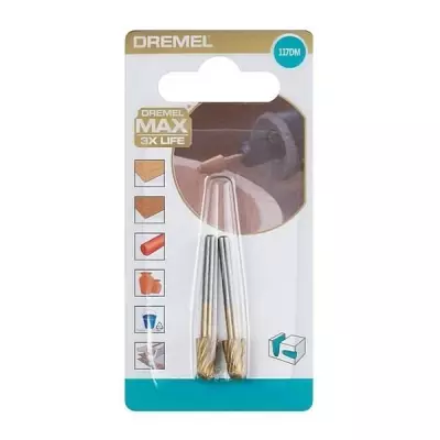 Lot de 2 fraises acier rapide Dremel Max 117 - ø 6,4mm bout rond