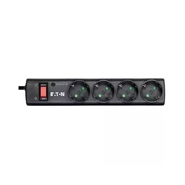 Multiprise/Parafoudre - EATON Protection Strip 4 DIN - PS4D - 4 prises DIN européennes - Noir