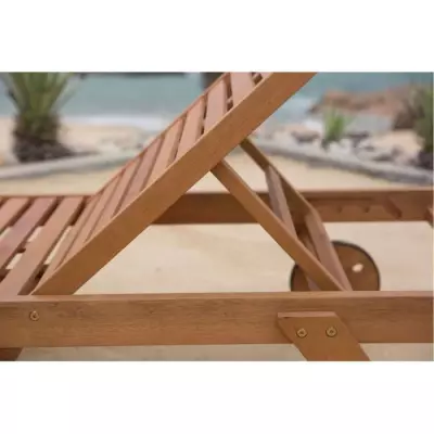 Bain de soleil en eucalyptus FSC - Confortable transat pour jardin