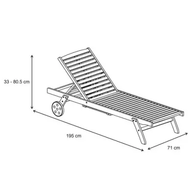Bain de soleil en eucalyptus FSC - Confortable transat pour jardin