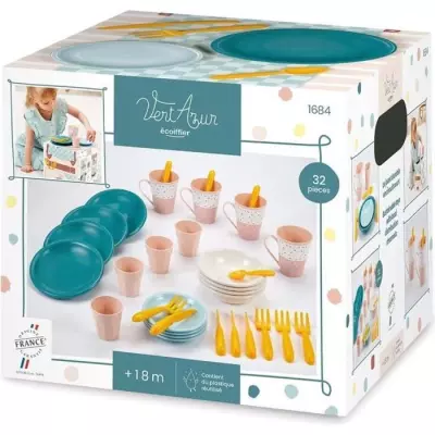 Service picnic Vert Azur ECOIFFIER - Set de pique-nique compact