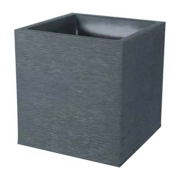 Pot de fleurs Carré 40 cm - EDA - Graphit - 31 L - 39 x 39 x H. 43 cm - Gris Anthracite