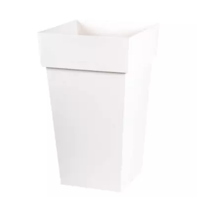 Pot de fleur carré Toscane 39 x 39 x H65 cm - Blanc