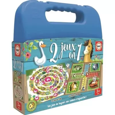 Jeu de société éducatif pour enfants de 3 ans et + - EDUCA - Malette 2 Jeux En 1