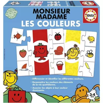 Jeu d'apprentissage - EDUCA - Monsieur Madame - Les Couleurs (23x23x5 cm)
