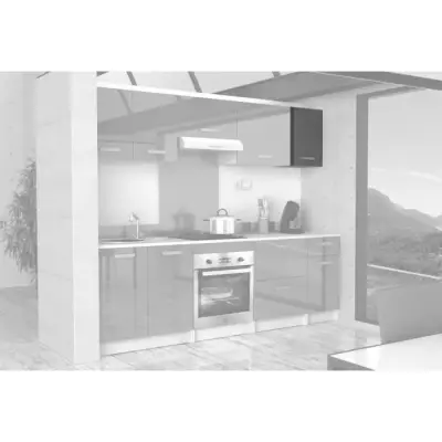 Meuble haut de cuisine 40 cm - Gris Brillant & Made in France