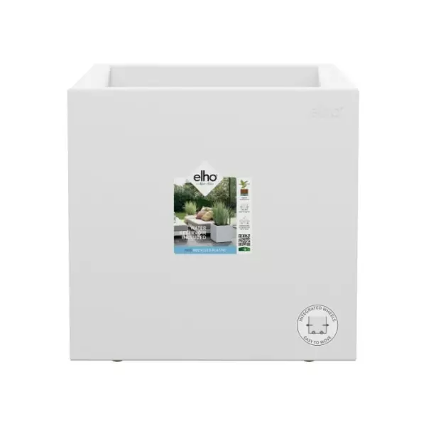 Elho Vivo Next Square 30 Bac a fleurs - Blanc - Ø 30 x H 29 cm - intérieurextérieur - 100% recyclé