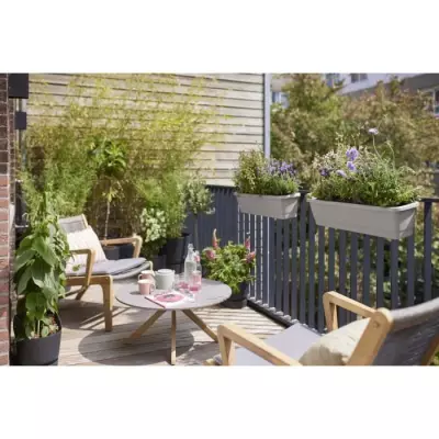 Pot de fleur Elho Noa Balconniere M - Gris - 100% recyclé