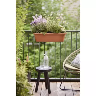 Pot de fleur Elho Noa Balconniere M - Marron - 100% recyclé