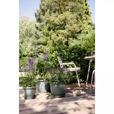 Pot de fleurs Amiga Rond 35 - Vert - Extérieur - 100% recyclé