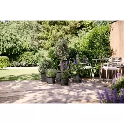 Pot de fleurs ELHO Amiga Rond 47 - Noir - Ø 47 x H 35 cm - Extérieur