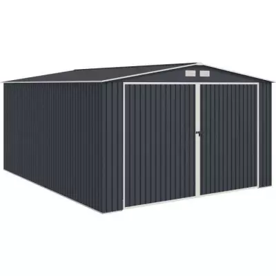 Abri de jardin métal 18,2m² - Kit d'ancrage inclus
