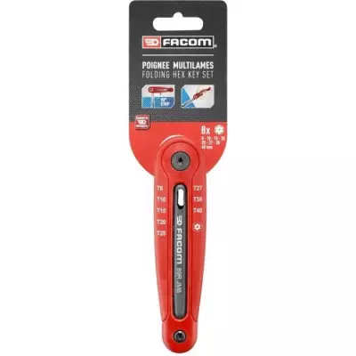 Jeu de 8 clés allen FACOM 89R.JM8PB Torx résistorx 8-40 mm - Made in France