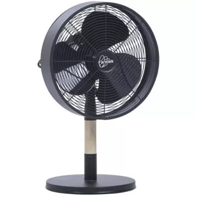 Ventilateur à poser FLORIDA Noir & Bois Ø30cm 35W oscillant