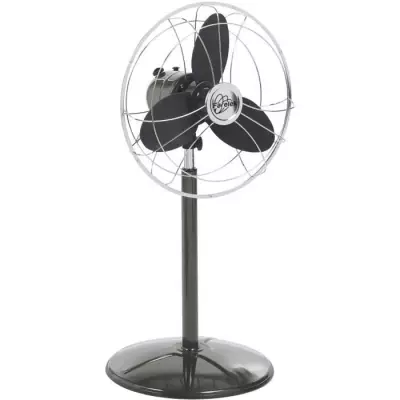 Ventilateur sur pied rétro indus anthracite et chrome Ø40cm