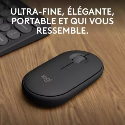 Souris Logitech Pebble Mouse 2 M350s Graphite - Design moderne et sans fil