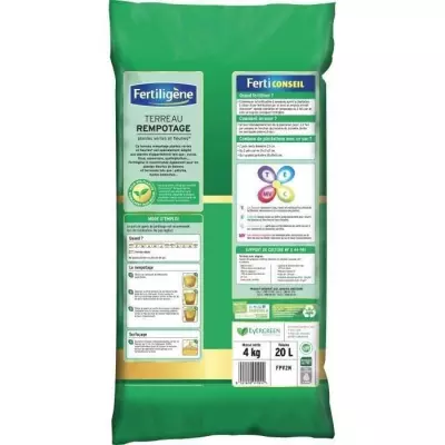 Terreau FERTILIGENE 20L pour plantes vertes et fleuries - Stimule, nourrit, reverdit