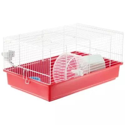 Cage hamster complète avec roue, mangeoire, maisonnette et abreuvoir - FERPLAST