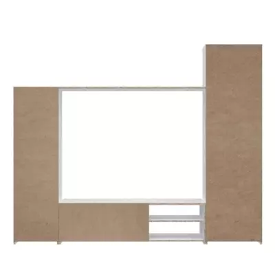 Meuble TV PILVI: Design blanc mat certifié FSC - 220x41x177,5 cm
