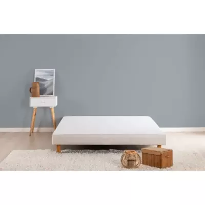 Sommier tapissier 140x190cm en bois massif blanc - DEKO DREAM Rakenne