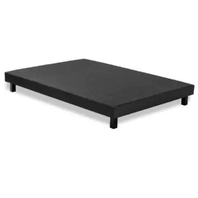 Sommier tapissier 160x200 gris anthracite - Bois massif + pieds - DEKO DREAM