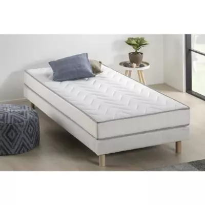 Ensemble matelas + sommier UNELMA 90x190 - Mémoire de forme - 5 zones