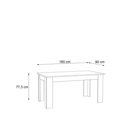 Table à manger PILVI - Design contemporain blanc/chêne - 6/8 pers.