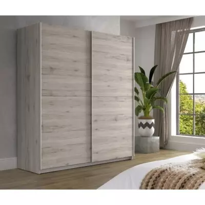 Armoire 2 portes coulissantes chene clair - Responsable - FSC®
