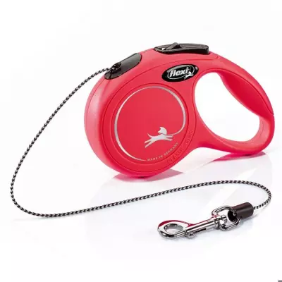 Laisse Flexi Classic XS rouge pour chien (≤ 8 kg) - Légère et enrouleur 3m