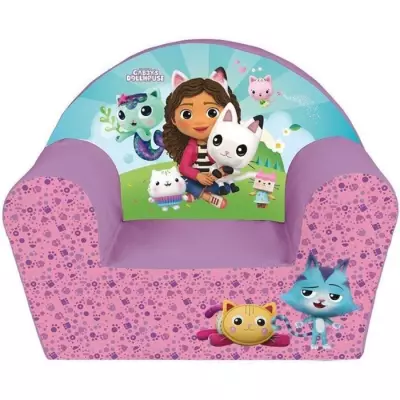 Fauteuil club enfant GABBY ET LA MAISON MAGIQUE - Fun House - Rose