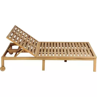 Bain de soleil double 2 personnes gris clair en bois d'acacia FSC - Confort et élégance!