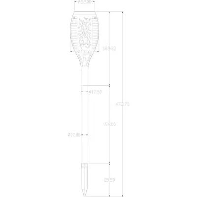 Torche solaire en résine 12 LED ambrée vacillantes - GALIX