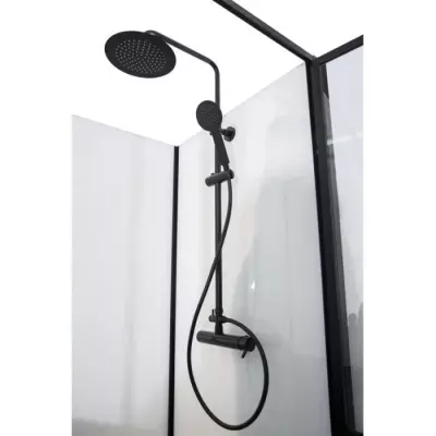 Cabine de Douche 100x100x220 Style Industriel Noir