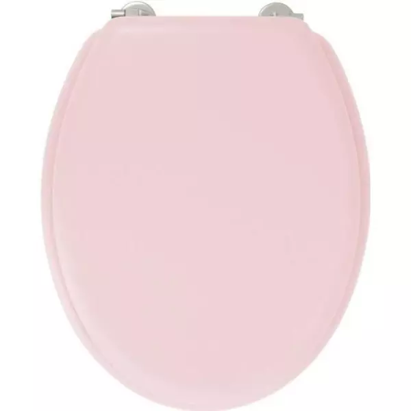 GELCO DESIGN Abattant WC Dolce - Charnieres inox - Bois moulé - Rose crystal