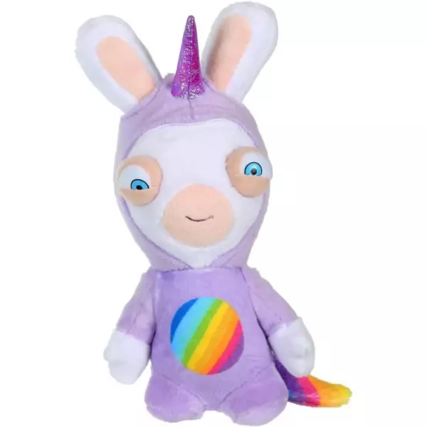 LAPINS CRETINS Peluche Licorne Lapicorne Sonore Mauve - 18 cm