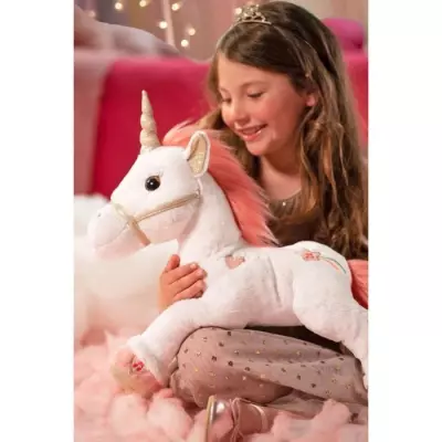 Peluche Licorne Lica Bella Magique 35 cm - Rose et Blanc