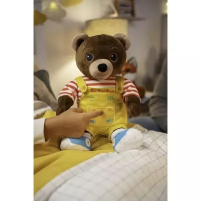 Peluche Musicale Petit Ours Brun, Conte et Parle - 28 cm