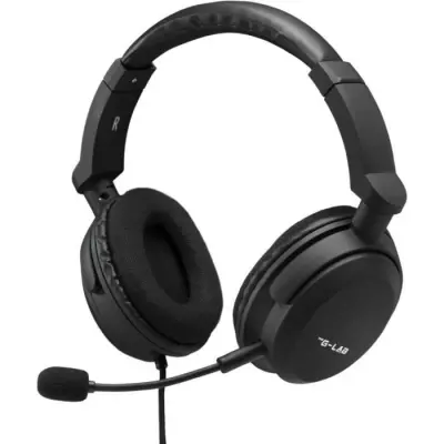 Casque Gamer Filaire The G-Lab KORP CARBON - Microphone Détachable - Noir