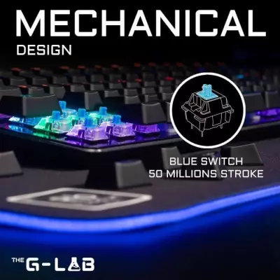 Clavier Gamer The G-Lab KEYZ CARBON E - Switch Bleu - Rainbow