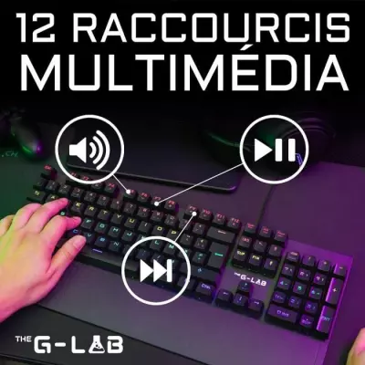 Clavier Gamer The G-Lab KEYZ CARBON E - Switch Bleu - Rainbow