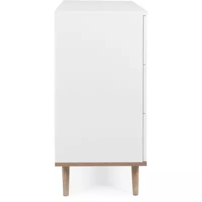 Commode Göteborg: 3 tiroirs - Décor chêne sonoma Blanc