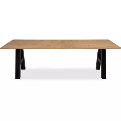 Table à manger GRANADA extensible - Style Industriel - Chêne - 6/10 pers.