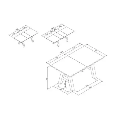 Table à manger GRANADA extensible - Style Industriel - Chêne - 6/10 pers.