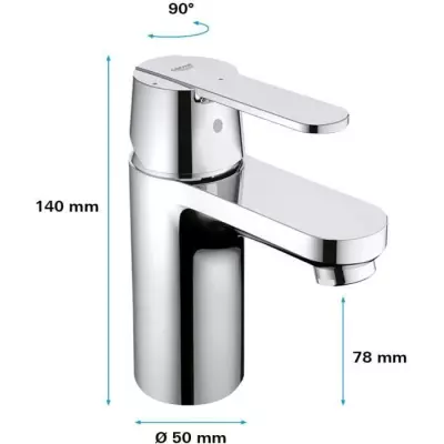 Mitigeur monocommande Lavabo GROHE Taille S Get Chromé 23586000