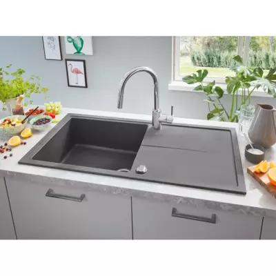 Évier avec égouttoir GROHE K400 1000x500mm Gris granite