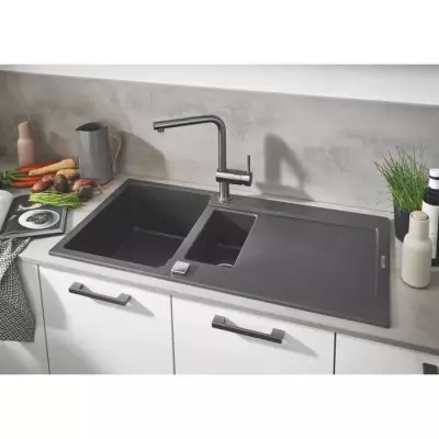 Évier de cuisine composite GROHE K500 1000x500 mm noir