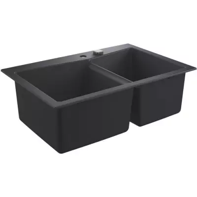 Évier en composite GROHE K700 - 2 bacs - Noir granite - 83,8x55,9 cm