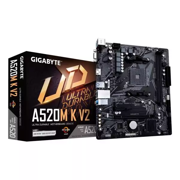 Carte mere - GIGABYTE - A520M K V2 - AM4 - DDR4 64 Go - PCIe Gen3 M.2