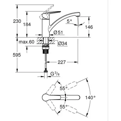 Robinet de cuisine GROHE Start - Noir mat - Pratique et élégant